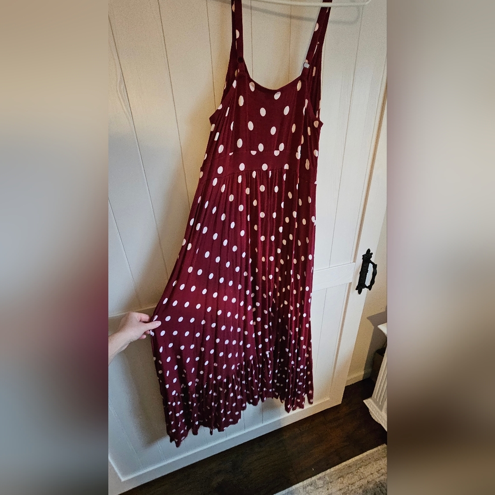 Torrid maroon polka dot maxi dress 2X